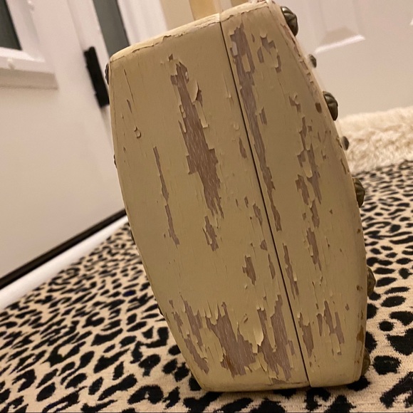 VTG 50s • Portable Handheld Wooden Box Bag - Picture 9 of 14